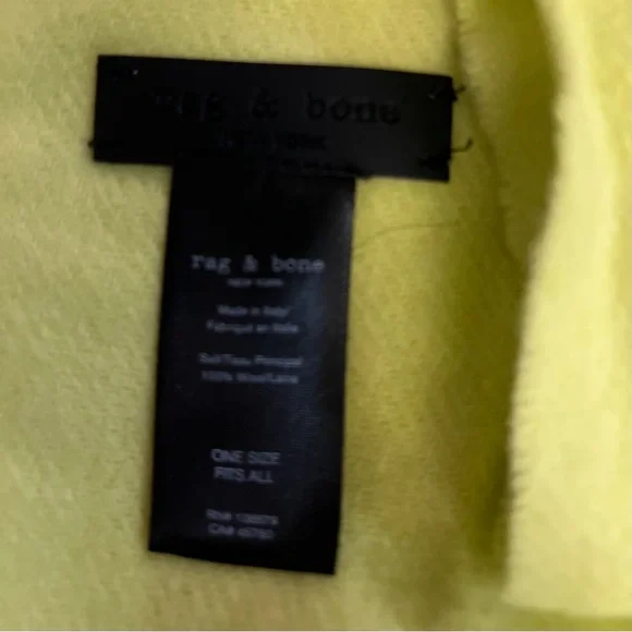 Rag and Bone Lime Oversized Plush Classic Wool Scarf w/ Fringe -74”x28” - Picture 4 of 4